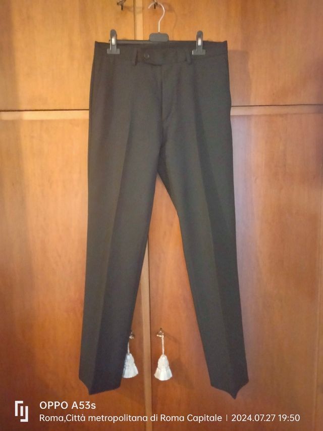 Pantaloni uomo colore nero Benetton, Tg 46 ITA