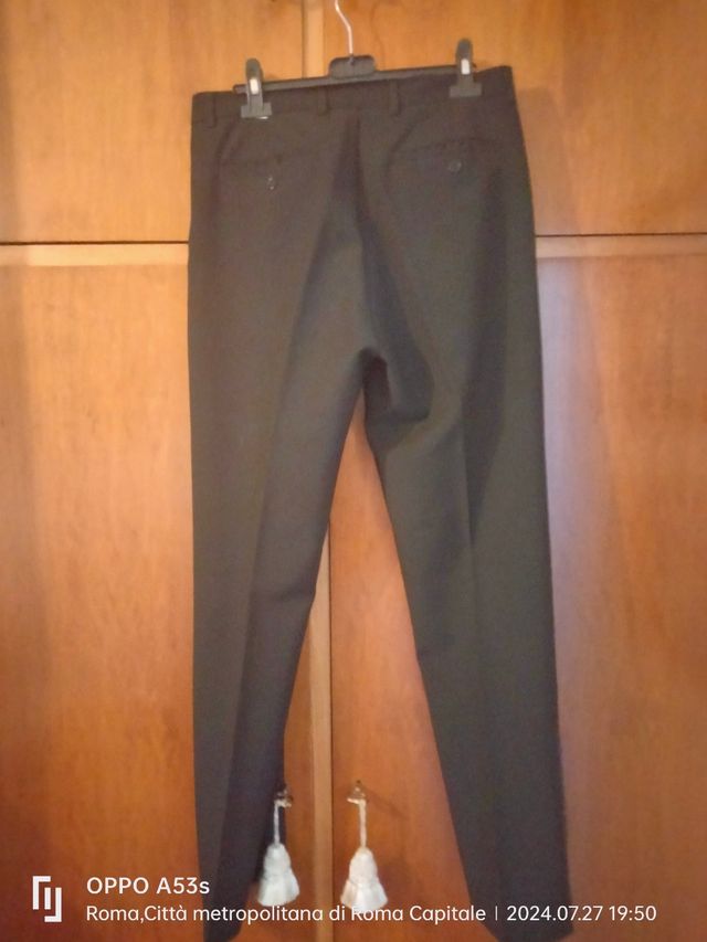 Pantaloni uomo colore nero Benetton, Tg 46 ITA
