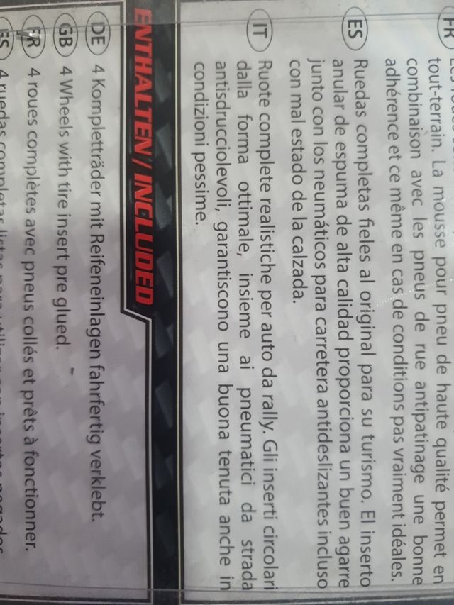 carson 1/10 set 4 ruedas tc radiocontrol