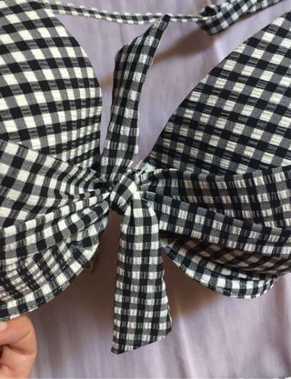 Bikini Etam 90D 38-40. Copa dura. Cuadros vichy
