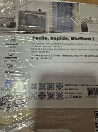 Paquete de 8 azulejos adhesivos