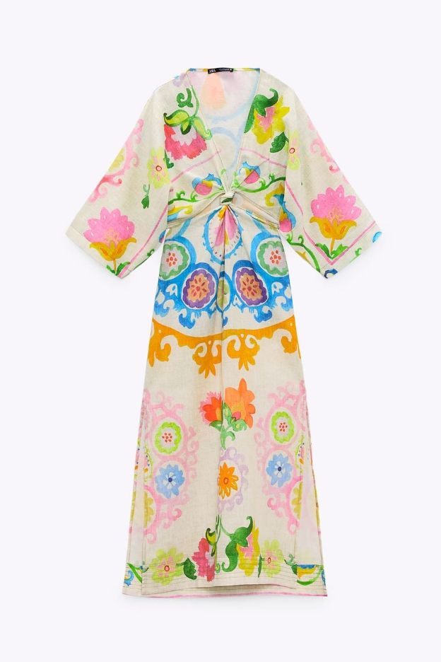 🏵Vestido lino estampado S/M🏵