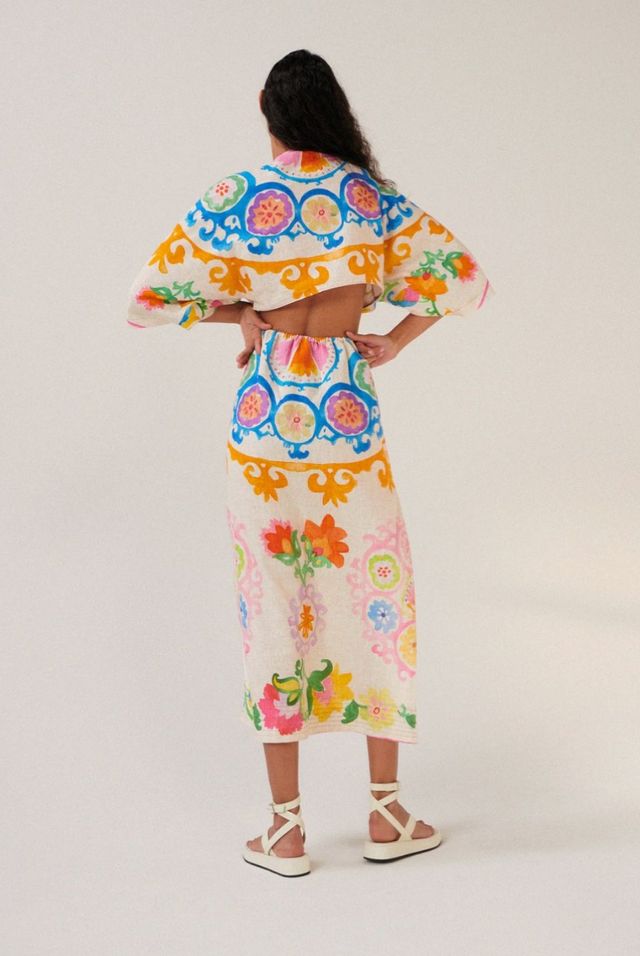 🏵Vestido lino estampado S/M🏵