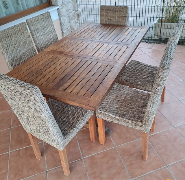 sillas teca  terraza