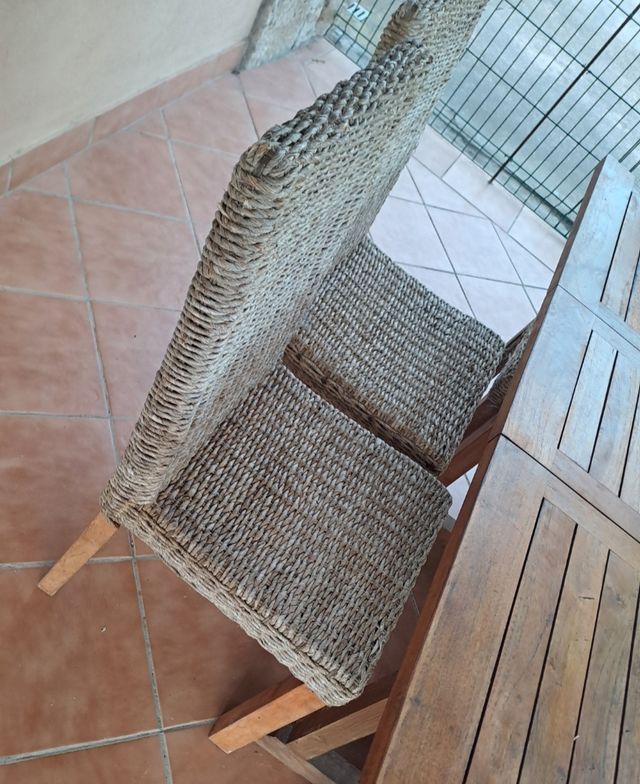 sillas teca  terraza