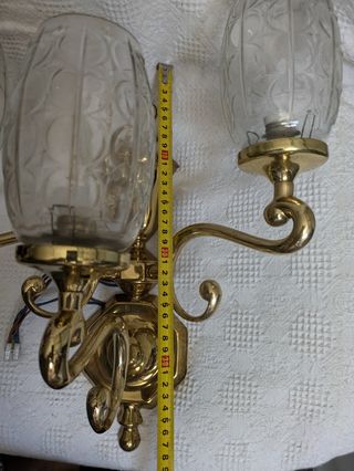 Antiguo Aplique 3 brazos Lampara