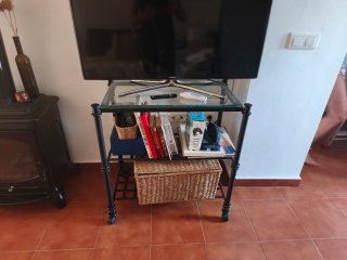 Mesa y 4 sillas artesanas.forja, conjunto comedor,