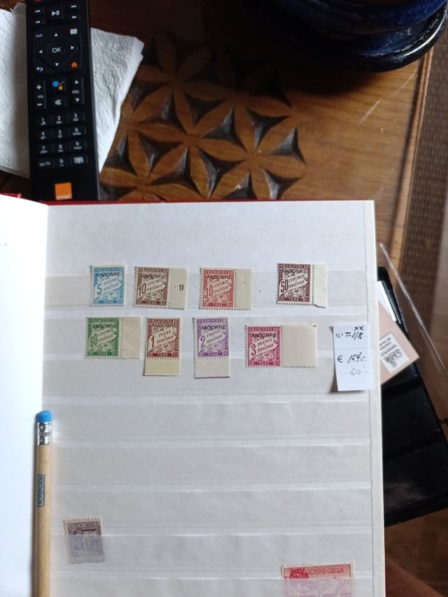 Sellos Andorra Francesa ivert 1/8 tasas