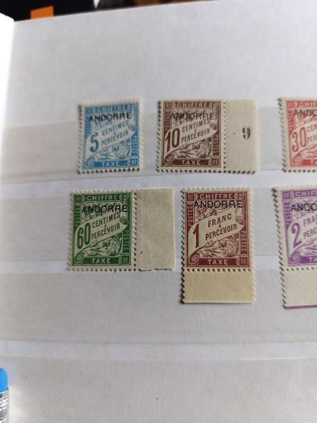 Sellos Andorra Francesa ivert 1/8 tasas