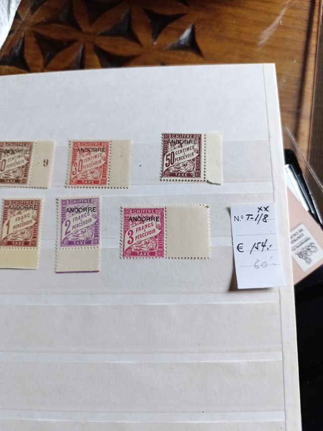 Sellos Andorra Francesa ivert 1/8 tasas