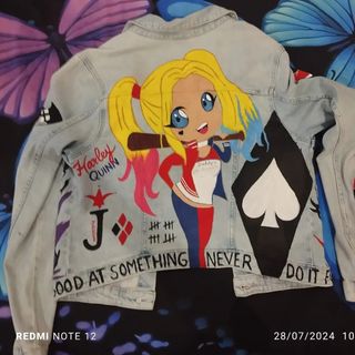 Chaqueta vaquera pintada a mano
