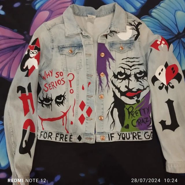 Chaqueta vaquera pintada a mano