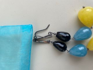 Pendientes colgantes largos piedra