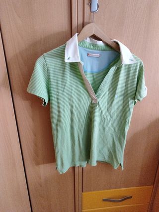 Polo corto cuello pico 