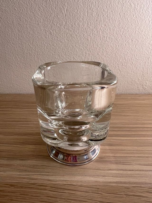 Piccolo vasetto cristallo e argento