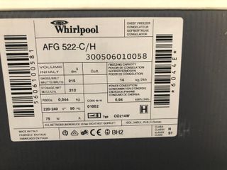 Oportunidad. Congelador Whirlpool AFG 522-C/H