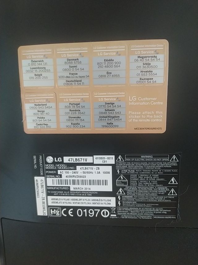 Smart TV FULL HD LG 47LB671V 