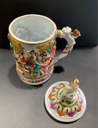 Jarra con tapa de porcelana “tankard”