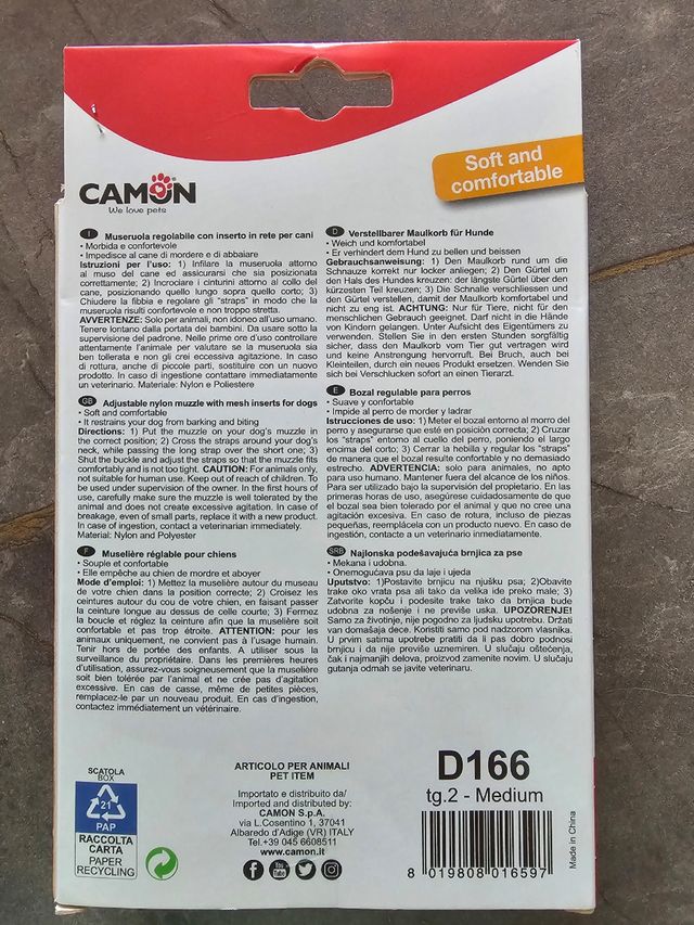 Museruola per cane regolabile in nylon