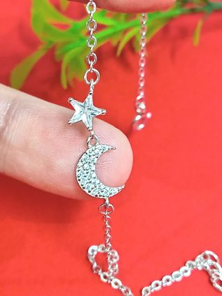 Pulsera Luna y Estrella De Plata De Ley 925 