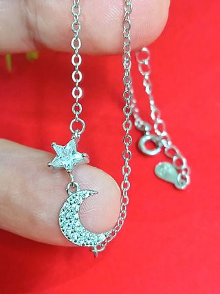 Pulsera Luna y Estrella De Plata De Ley 925 