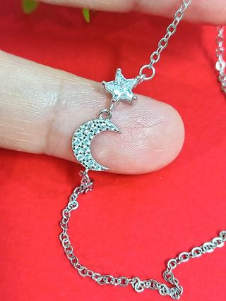 Pulsera Luna y Estrella De Plata De Ley 925 