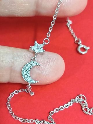 Pulsera Luna y Estrella De Plata De Ley 925 