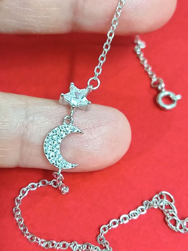 Pulsera Luna y Estrella De Plata De Ley 925