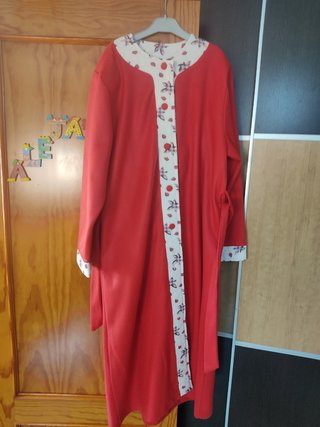 Bata larga mujer talla única. Color rojo teja