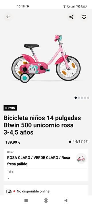 Bicicleta niños 14 pulgadas Btwin 500