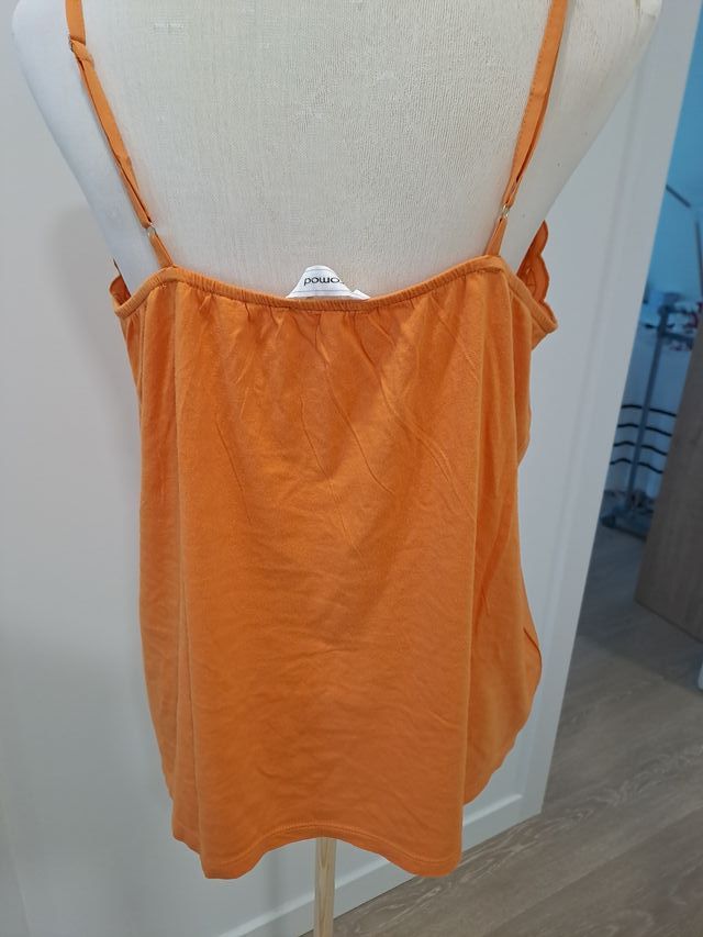 Top de tirantes color naranja Promod sin estrenar
