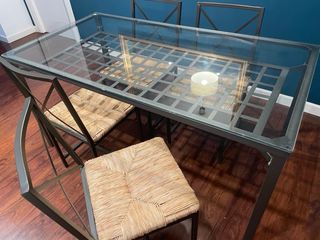 Mesa IKEA hierro cristal
