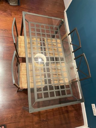 Mesa IKEA hierro cristal