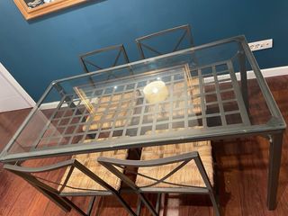 Mesa IKEA hierro cristal