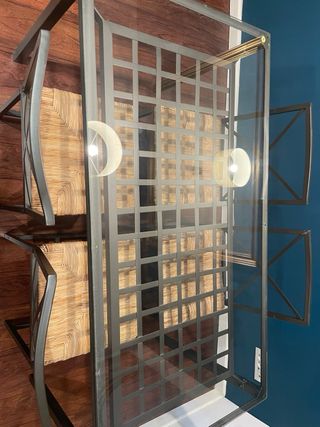 Mesa IKEA hierro cristal