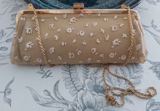 Bolso de fiesta Beige con bordados