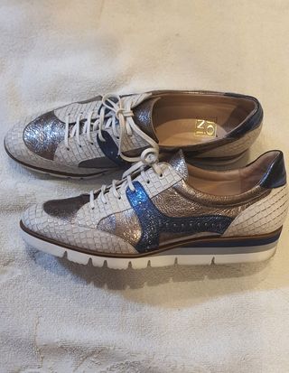 Zapato mujer todo piel, talla 42, para pie 41