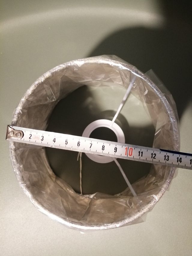 Pantalla lámpara sobremesa color plata vieja