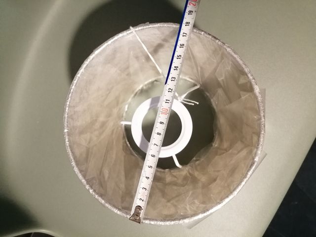 Pantalla lámpara sobremesa color plata vieja