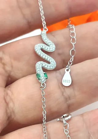 Pulsera serpiente De Plata De Ley 925