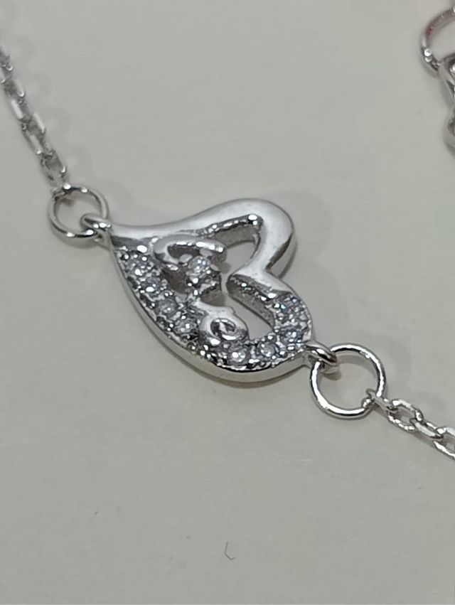 Pulsera Corazón De Plata De Ley 925
