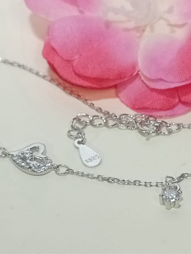 Pulsera Corazón De Plata De Ley 925