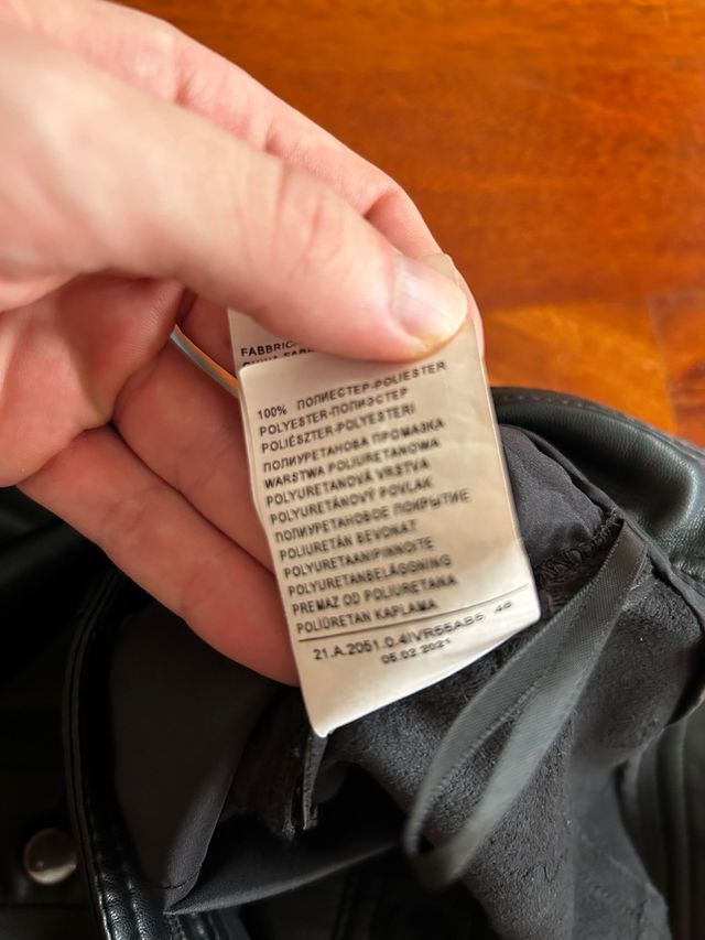 Pantaloni in pelle Benetton