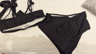 Bikini negro braga alta 