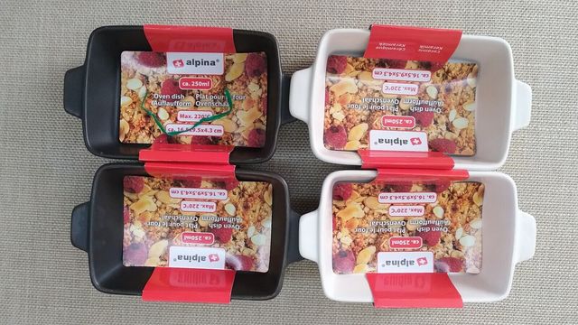 4 ciotoline da forno forme per dolci 16 x 9 x 4 cm