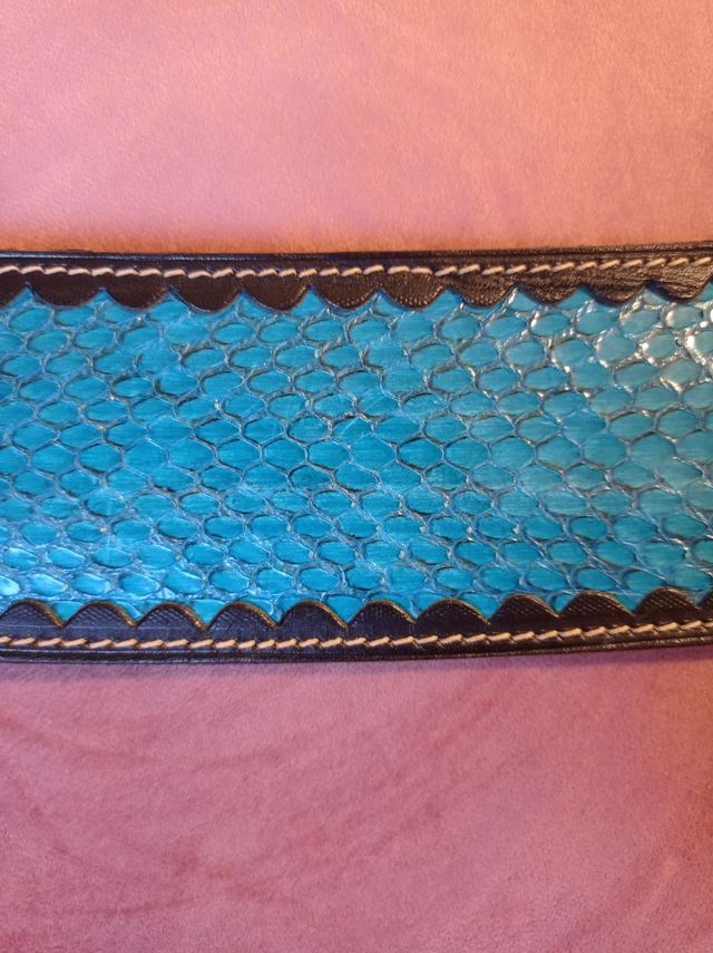 cintura Felisi vera pelle colore azzurro