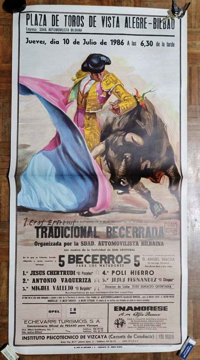 Antico cartello della corrida