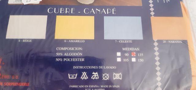 Cubre-canapé nuevo cama 135