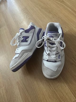 New balance 550 blanco y violeta