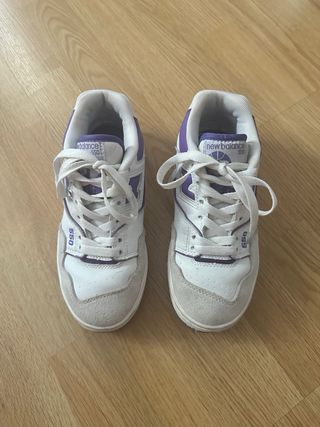 New balance 550 blanco y violeta